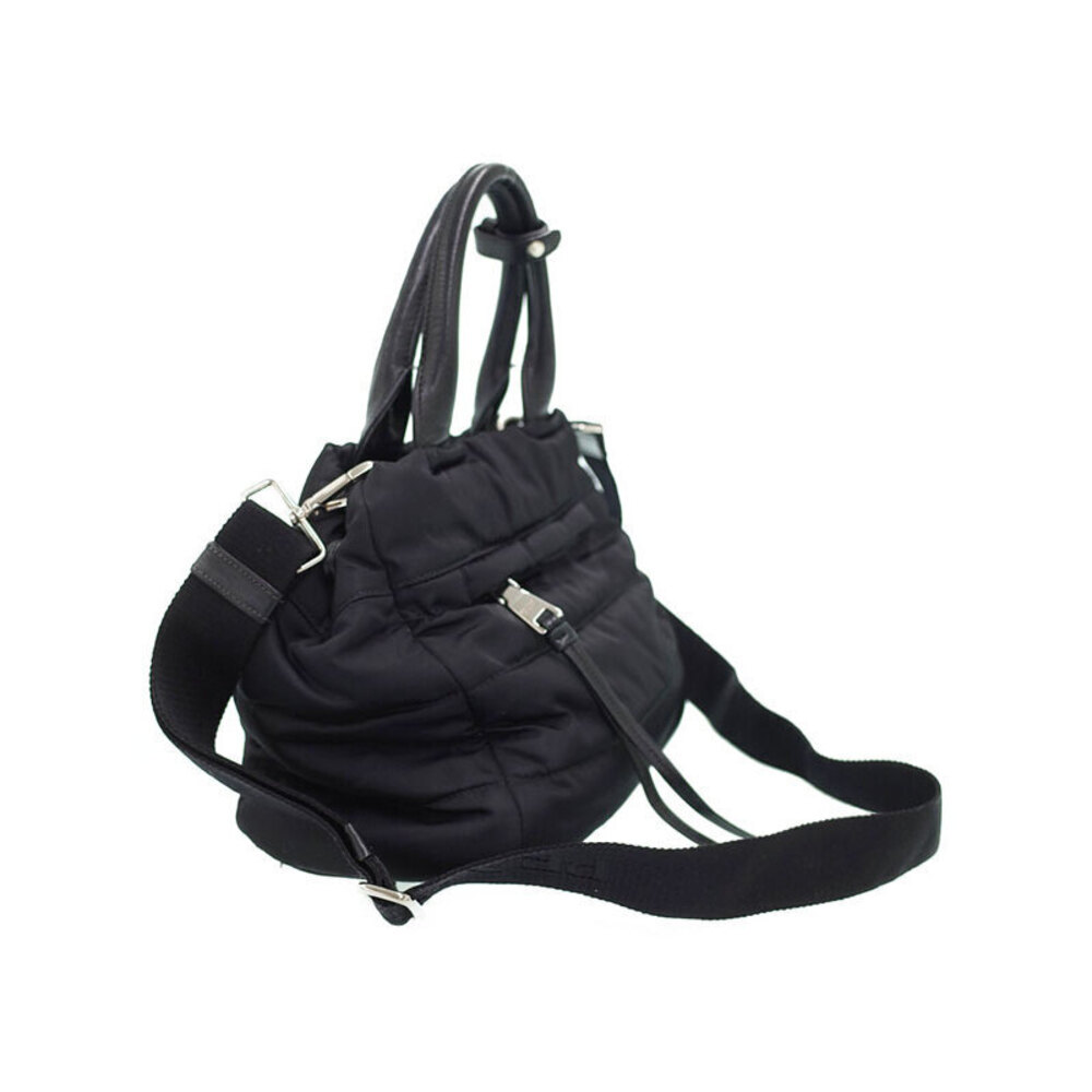 Prada Tessuto Nylon Bomber Tote Shoulder Bag Black - Picture 2 of 9